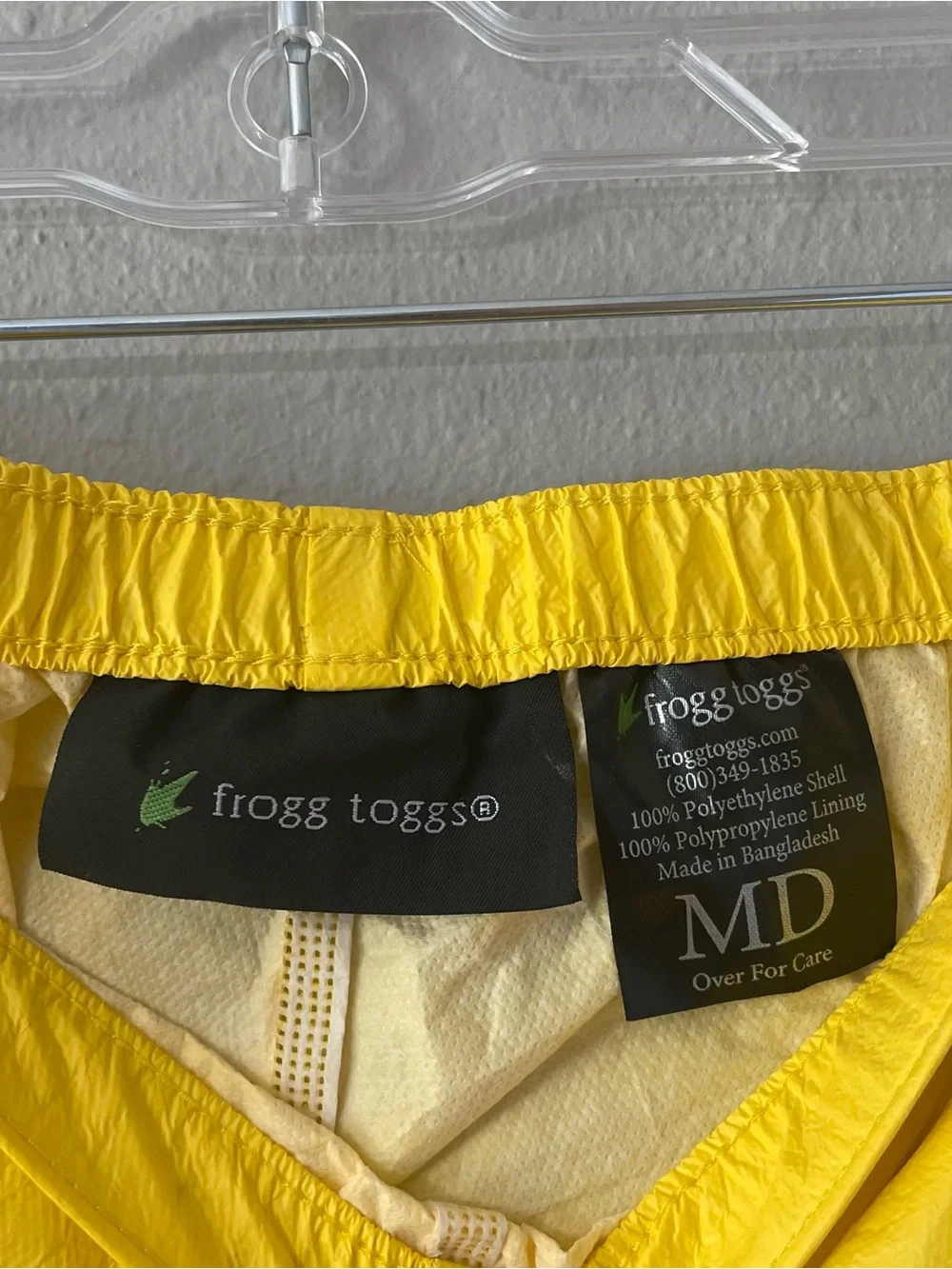 Frog Toggs Ultra-lite Waterproof Rain Suit Women Size MD Yellow Never Worn